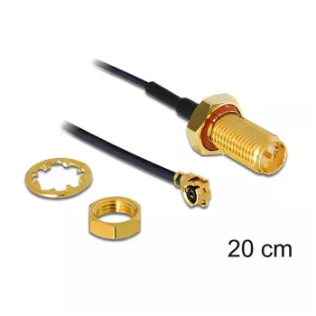 Koaxialkabel DeLOCK 88746 0,2 m Schwarz