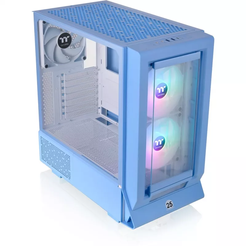 Ceres 350 MX, Tower-Gehäuse Hellblau, gehärtetes Glas x 2