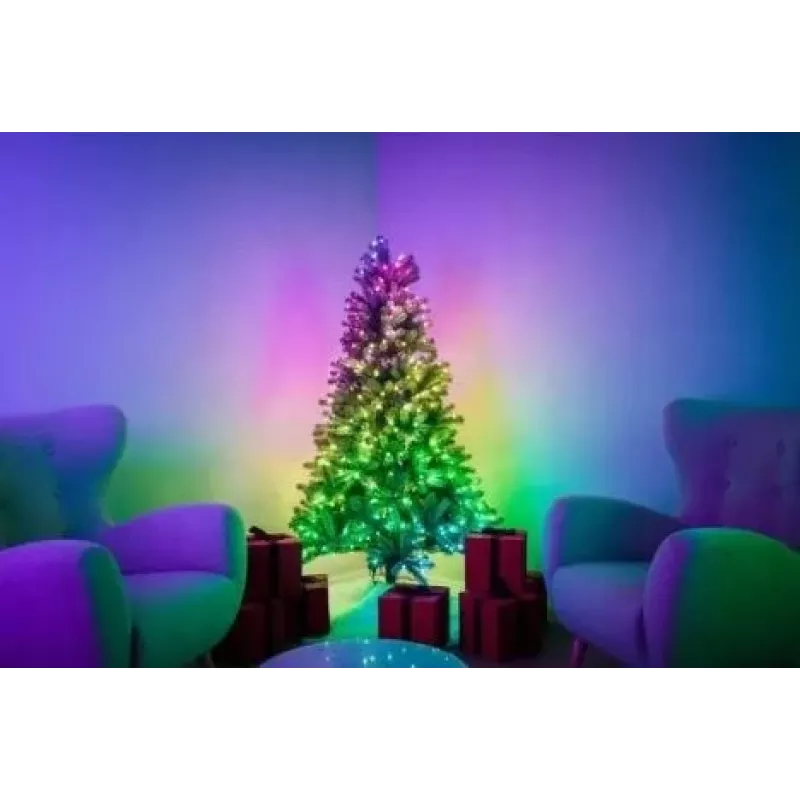 Vorbeleuchteter Weihnachtsbaum Twinkly Regal Tree 1,50 m – 270 RGB LEDs, Wi‑Fi & Bluetooth, IP20, 36 W, grünes Kabel
