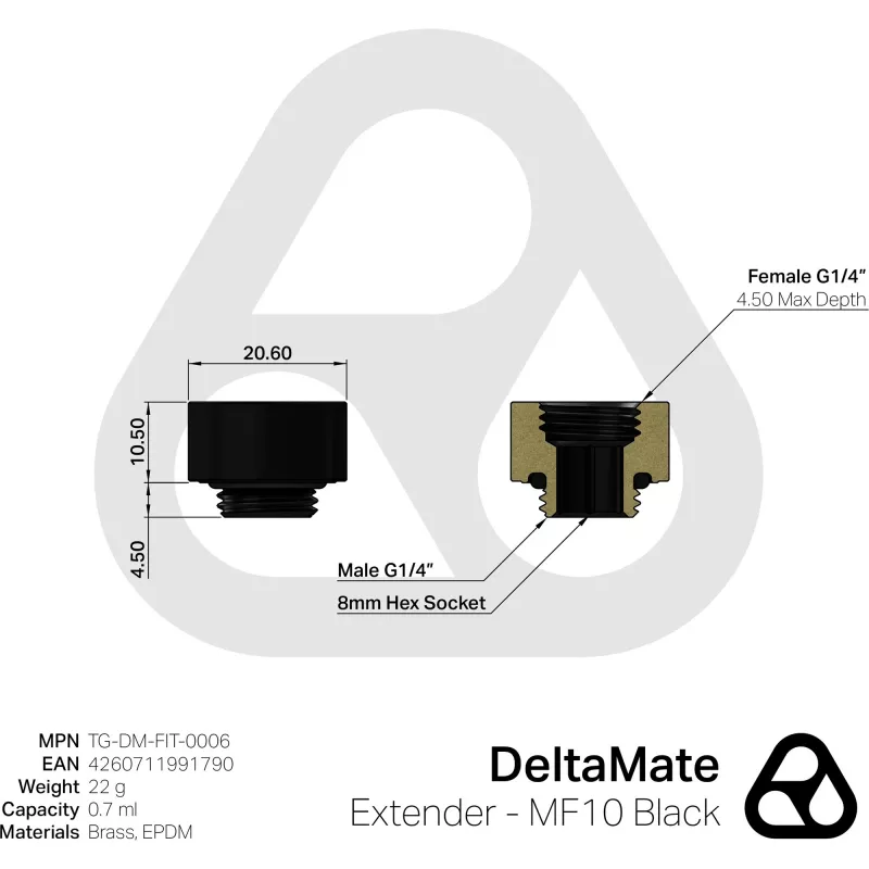 Thermal Grizzly DeltaMate Extender - MF10 Schwarz (TG-DM-FIT-0006)