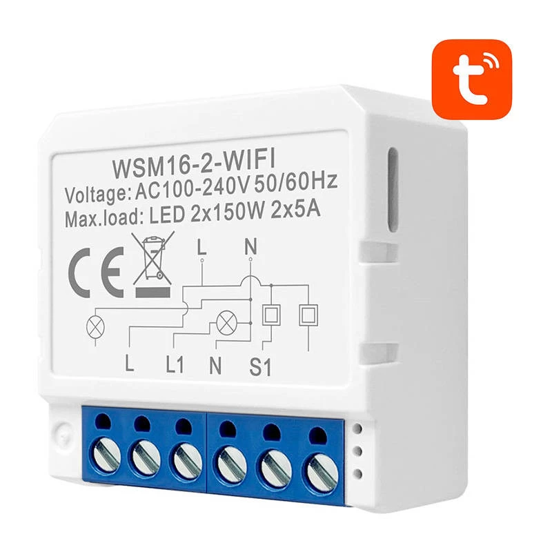 Smart-Schaltermodul Avatto WSM16-W2 WLAN-Fernbedienung, Ein-Kanal-Relais für Heimautomation