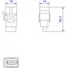 HDMI Keystone Jack Bachmann 918.0411 — HDMI 2.0 Modul für Keystone-Wandplatten und Patchpanels