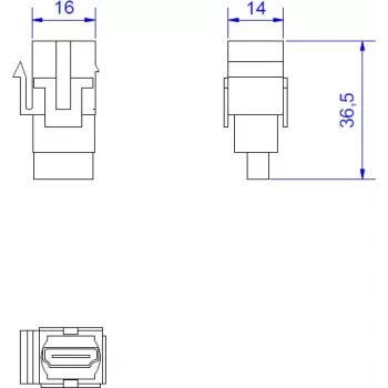 HDMI Keystone Jack Bachmann 918.0411 — HDMI 2.0 Modul für Keystone-Wandplatten und Patchpanels