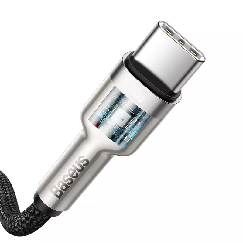 USB‑C auf USB‑C Kabel Baseus Cafule Metal – 2 m, 100W Ladeleistung, USB 2.0 (480 Mbit/s), verzinkte Kontakte, schwarz