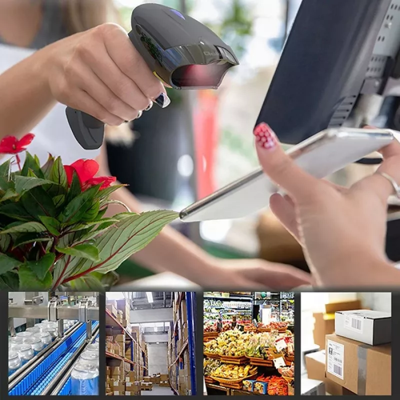 Kabelloser Barcodescanner QOLTEC 50856 – 1D- & 2D-kabelloses Handgerät, USB-Schnittstelle, ABS-Gehäuse, 170×62×100 mm, 203 g