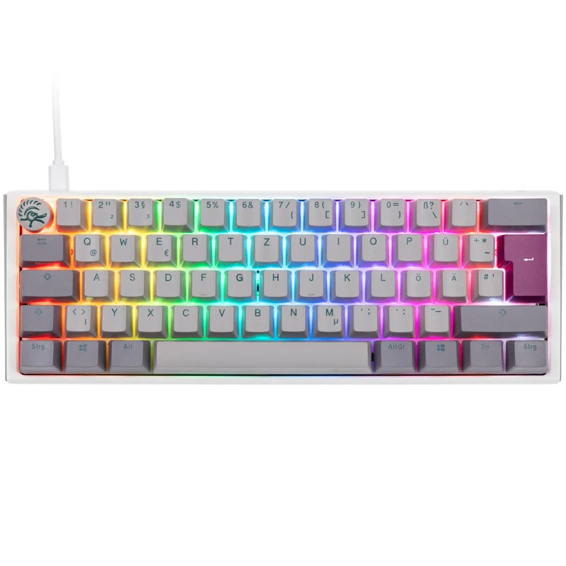 Ducky One 3 Nebelgrau Mini Gaming-Tastatur, RGB-LED - MX-Silent-Rot