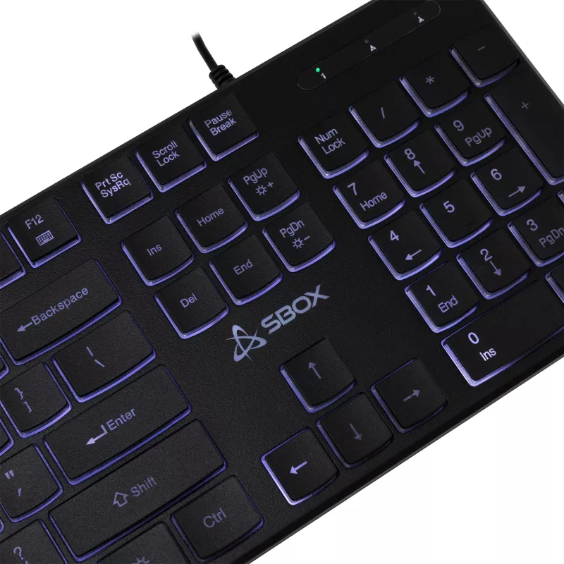 Kabelgebundene USB-Tastatur SBOX K-22 US Schwarz — US-Layout, schwarz, kabelgebundene USB-Verbindung