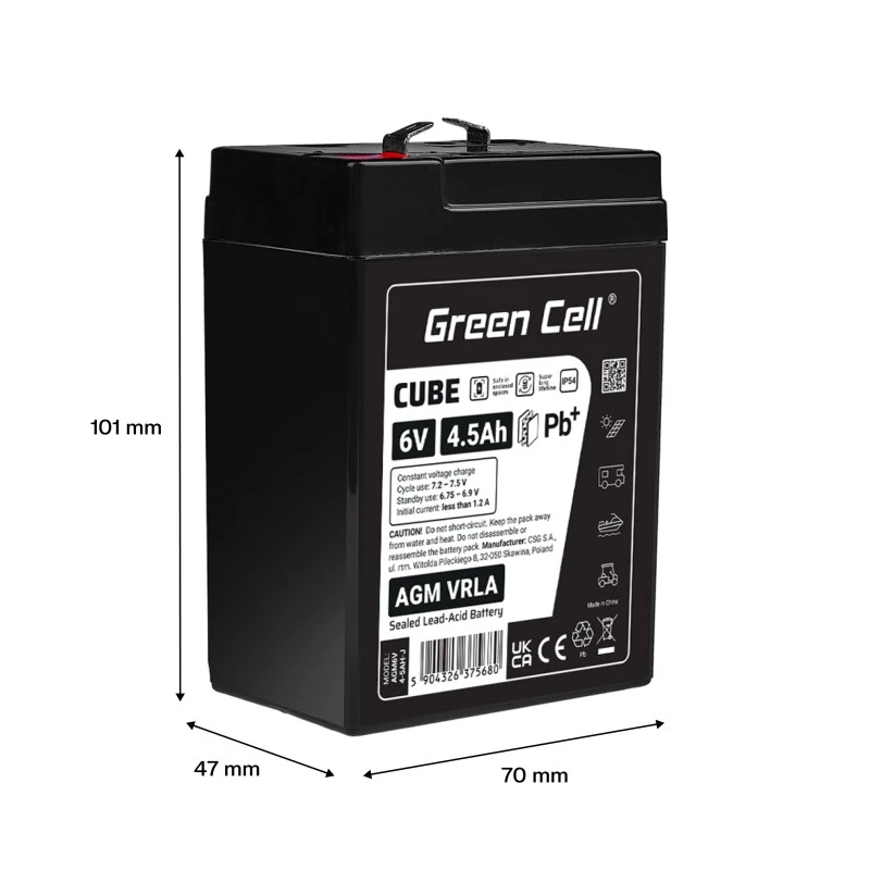 Batterie AGM VRLA 6V 4,5Ah IP54