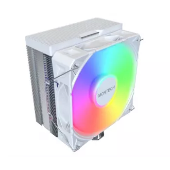Luftkühler Montech NX400 ARGB 120 mm Weiß — 270 W TDP, FDB, 156×74×120 mm