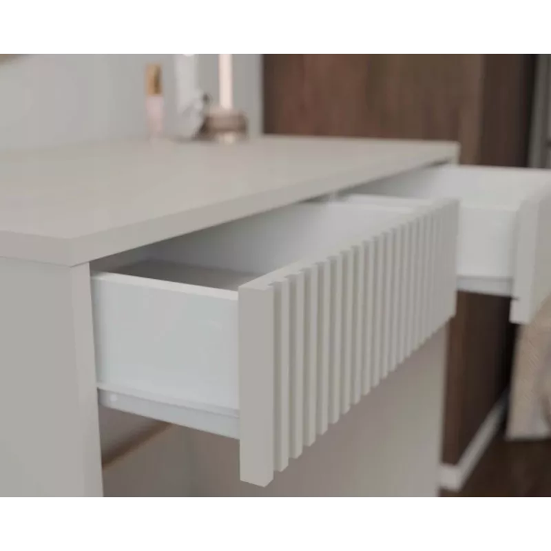 Desk top e shop MARINA 2S schlank KASZMIR — kompakter Schreibtisch mit 2 Schubladen, schmales Profil