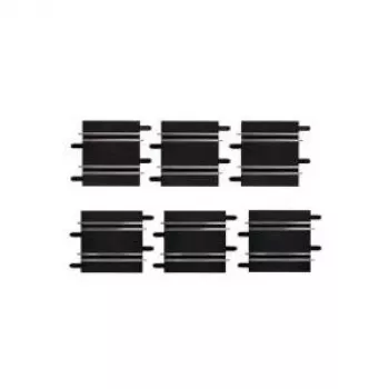 Bahnenteile CARRERA Geraden-Set — 3×100 mm + 3×114 mm schwarz, 6 Stück
