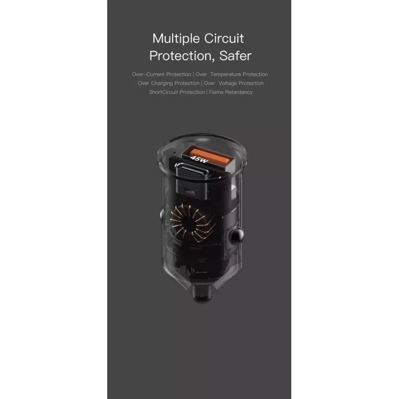 Autoladegerät Orsen C8 45W — 45W USB-C PD Schnellladen, Schwarz