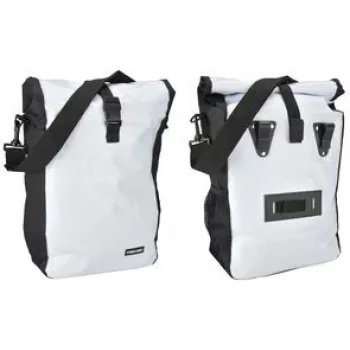 Fahrradgepäckträgertasche FISCHER 86264 – langlebig weiß/schwarz, für die Gepäckträgermontage
