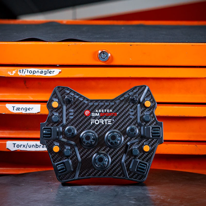 Button Box Asetek SimSports Forte GT — kompaktes Rennbedienfeld mit konfigurierbaren Tasten und Drehgebern