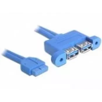 USB-Kabel DeLOCK 82941 USB 3.2 Gen 1 0,45 m 2 x USB A Blau