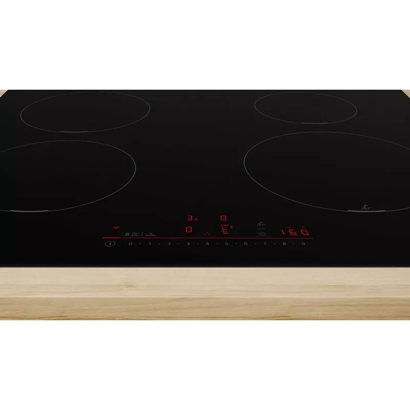 Built-In Hob Bosch PUE611HC1E, Induction, 4 Cooking Zones, PerfectFry Plus, Home Connect, Leistung Boost , 60cm, Schwarz