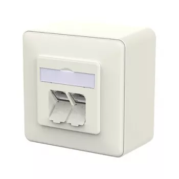METZ CONNECT Anschlussdose E-DAT C6A LSA++ 2-fach AP reinweiß