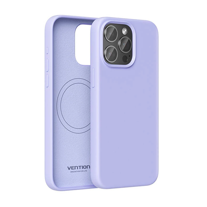 Handyhülle Vention Silicone Case KUFV0-40 für iPhone 15 Pro Max, Lila, Silikon Soft-Touch schlank Fit