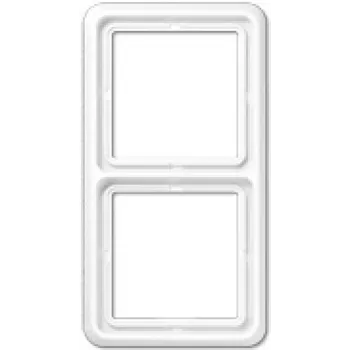 Wandsteckdosen-Abdeckplatte JUNG CD 582 WW Weiß, Duroplast, schraubenlos, 81×152 mm