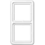 Wandsteckdosen-Abdeckplatte JUNG CD 582 WW Weiß, Duroplast, schraubenlos, 81×152 mm