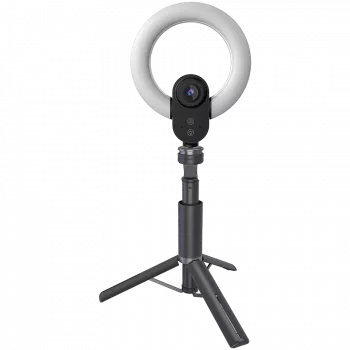 LORGAR Circulus 910, Streaming-Webkamera, 5MP 2592x1944 max. Auflösung, bis zu 60fps, 1/2,8, Sony STARVIS CMOS-Bildsensor, Vollglaslinse, 5,5'' integriertes Ringlicht (1700-14.000K), klappbares Stativ, Autofokus, Dual-Mikrofone mit KI-Rauschunterdrückung