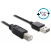 USB-Kabel DeLOCK 1m USB 2.0 A - B m/m Schwarz