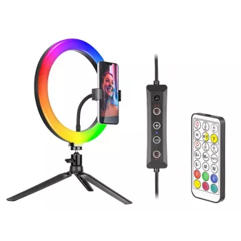 Ring-Lampe RGB 26 cm mit Stativ