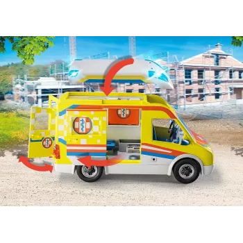 Playmobil 71202 City Life Krankenwagen mit Licht und Sound Spielset Geeignet für Kinder ab 4 Jahren Einzeln
