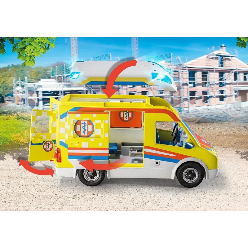 Playmobil 71202 City Life Krankenwagen mit Licht und Sound Spielset Geeignet für Kinder ab 4 Jahren Einzeln