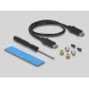 SSD-Gehäuse DeLOCK Externes USB-Typ-C-Combo-Gehäuse für M.2 NVMe PCIe oder SATA SSD