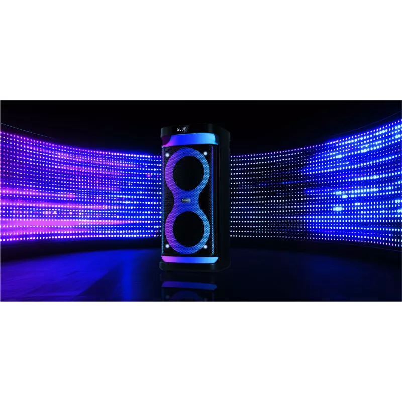 Tragbarer Lautsprecher MANTA SPK0601B100, 100 W, Bluetooth, Karaoke, drahtloses Mikrofon, Akku, Equalizer, Disco-Beleuchtung