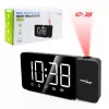 Digitaler LED-Uhrenradio GreenBlue GB172 mit FM-Tuner, Projektor, Thermometer, USB 5V- und CR2032-Stromversorgung
