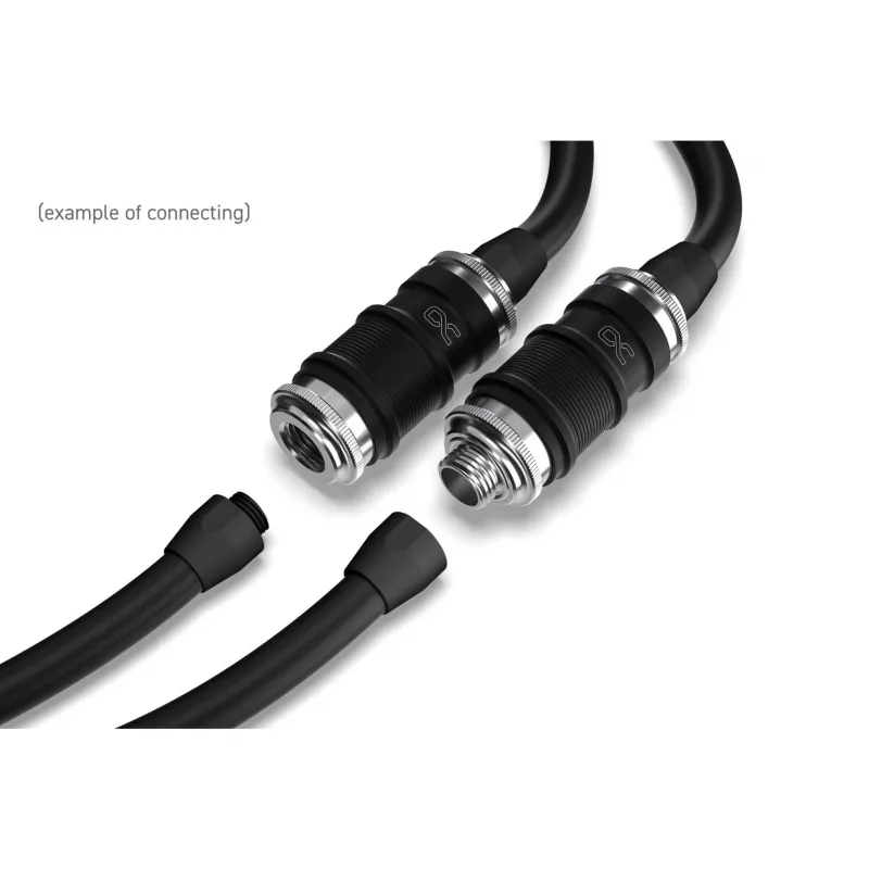 Schnellverschlusskupplung Alphacool ES BLH1A Push-in Female AG Chrom Schwarz Matt