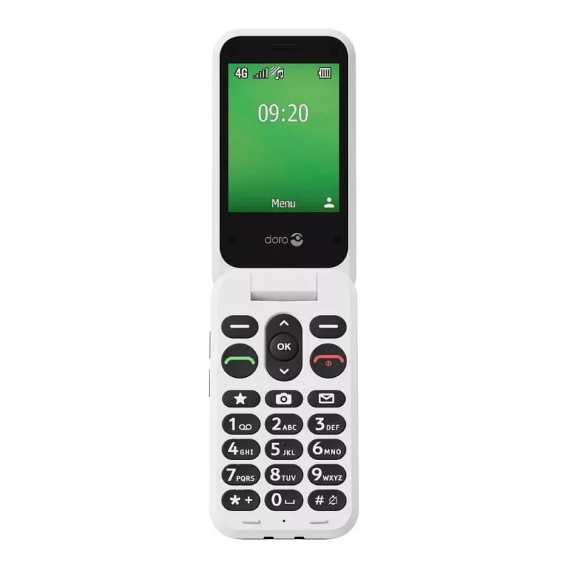 Feature-Phone Doro Leva E22 Klapphandy, 2,8 Zoll (7,11 cm) Anzeige, Single SIM, 0,3 MP Kamera, 1150 mAh, 127,8 g, Rot/Weiß