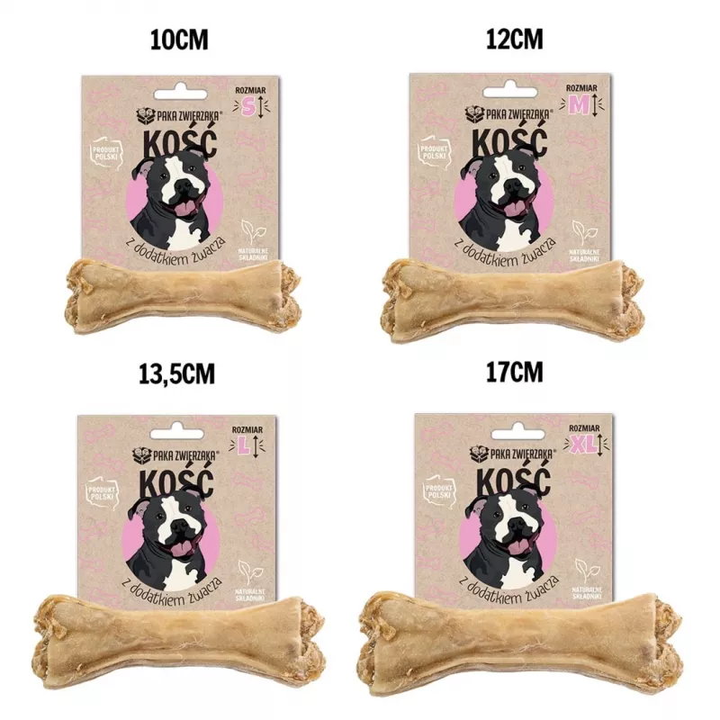 Hundekauknochen PAKA ZWIERZAKA 10 cm, Kuttelzusatz, 35 g, hypoallergene Rindfleisch-Zahnpflegeleckerli