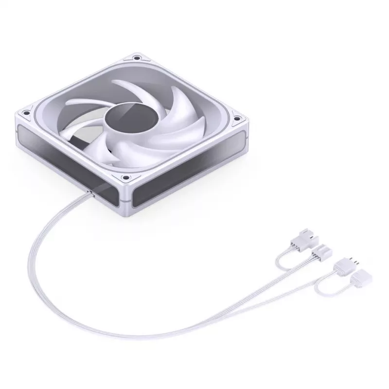 120mm PWM ARGB Kühlungslüfter Jonsbo ZA-120 weiß — Modell ZA-120W, PWM-Steuerung, ARGB-Beleuchtung