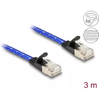 Netzwerkkabel DeLOCK RJ45 Flach Cat.6A 3m Blau