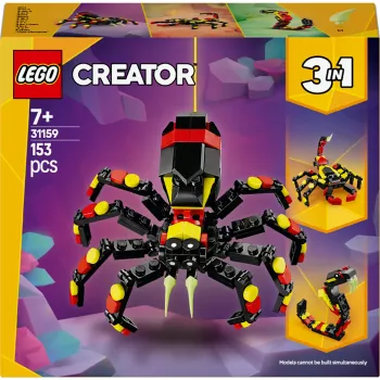LEGO Creator 3-in-1 baubares Spinnenmodell 31159 — 153 Teile, Alter 7+, 110×150×50 mm
