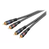 Wentronic Goobay - Audiokabel - Composite Audio - RCA (S) auf RCA (S) - 1,5 m - doppelt geschirmtes Koaxialkabel - Schwarz (50032)