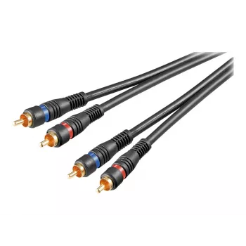 Wentronic Goobay - Audiokabel - Composite Audio - RCA (S) auf RCA (S) - 1,5 m - doppelt geschirmtes Koaxialkabel - Schwarz (50032)