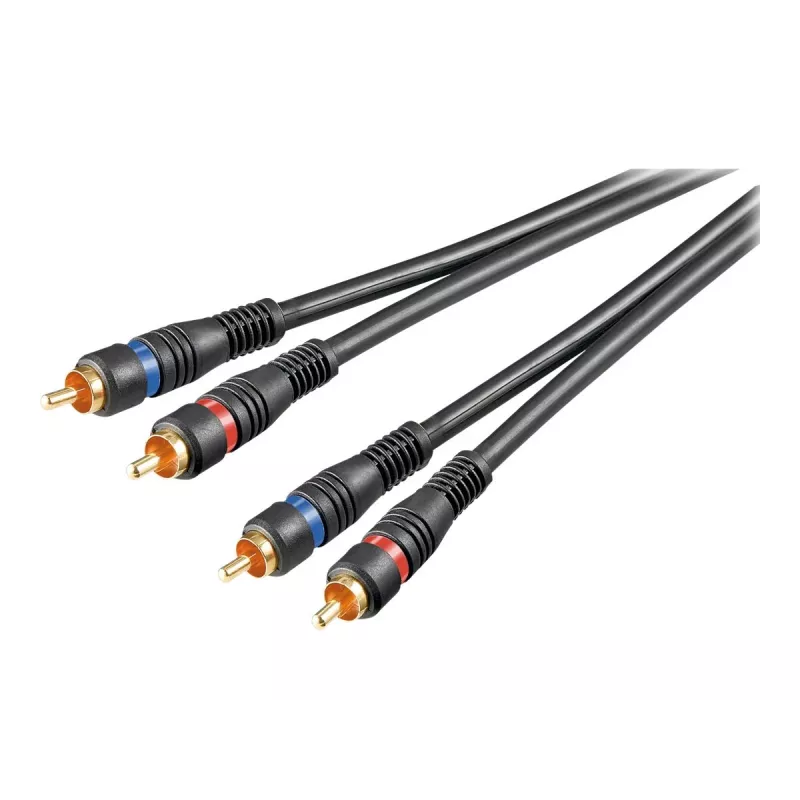 Wentronic Goobay - Audiokabel - Composite Audio - RCA (S) auf RCA (S) - 1,5 m - doppelt geschirmtes Koaxialkabel - Schwarz (50032)