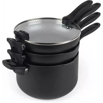 Kochtopfset Russell Hobbs RH01840EU7 – 4-teilig stapelbar, metallic marmoriert