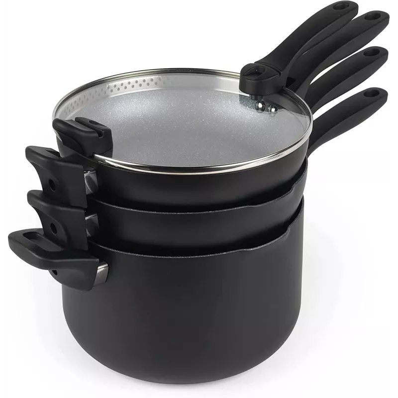 Kochtopfset Russell Hobbs RH01840EU7 – 4-teilig stapelbar, metallic marmoriert