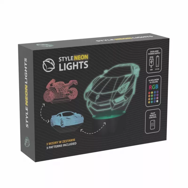 LED-Fahrzeug-RGB-3D-Lichtdekoration MANTA SNL120RGB — RGB-Lampe für Autos und Motorräder