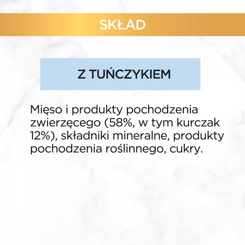 Nassfutter für Katzen Purina GOURMET Gold Adult Thunfisch 85 g Dose, Protein 10,5 %, Fett 7 %, Feuchtigkeit 77,5 %