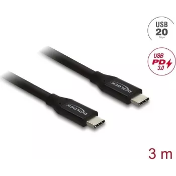 USB-Koaxialkabel DELOCK 20 Gbit/s mit PD 3.0 60 W (Modell 81708)