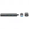 Manhattan USB-C & USB-A Combo Dock/Hub, Ports (4): USB-A (x4), 5 Gbit/s (USB 3.2 Gen1 aka USB 3.0), USB-betrieben (kein externes Netzteil erforderlich)