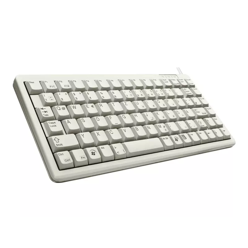 Cherry G84-4100 kompakte Tastatur, hellgrau, USB/PS/2