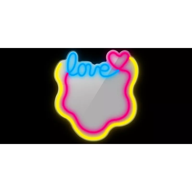 LED-Neon-Spiegelleuchte MANTA MASNL131MT – ‚LOVE‘-Design, integrierte LED-Neon-Beleuchtung