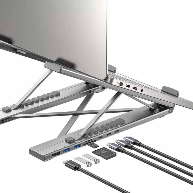 UNITEK VERSTELLBARER LAPTOP-STÄNDER + HUB
